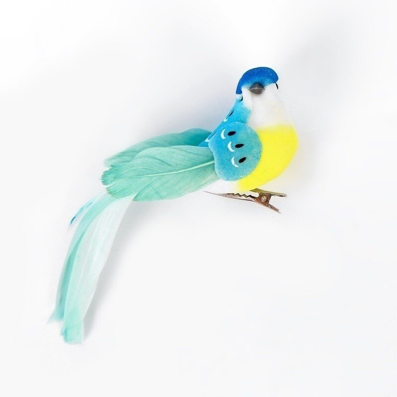 12pcs/box Simulation Artificial Bird Gardening Home Bird Ornament Decoration Colorful Bubble Birds Yard Decoration