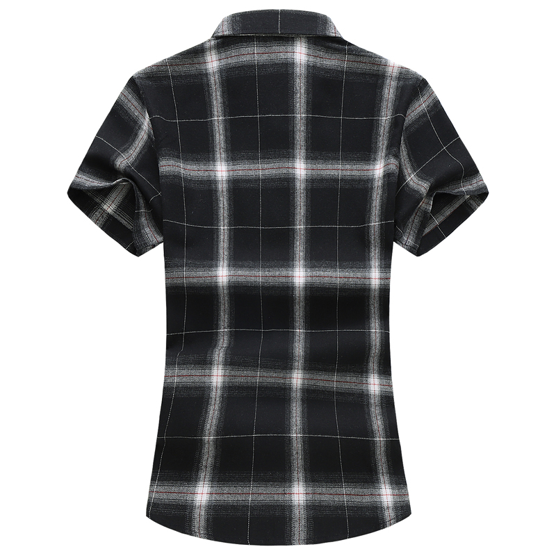 Plus size 5xl 6xl 7xl kortärmad herrskjorta sommaren ledig rutig skjorta herrkläder