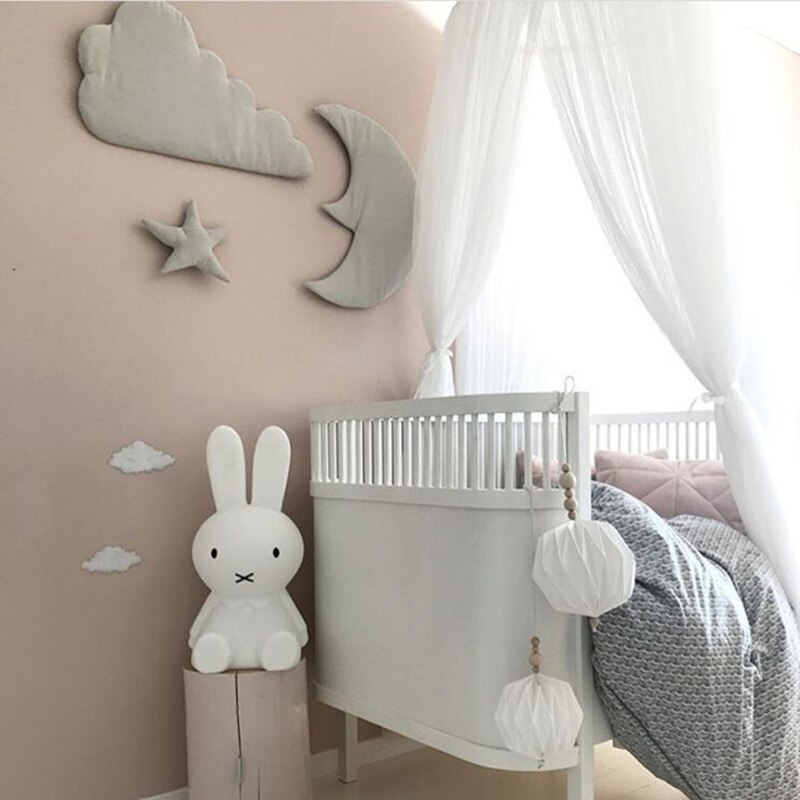 3 Stks/set Moon Star Muur Decor Ins Nordic Stijl Katoen Cloud Ornamenten Kinderkamer Decoraties Muurstickers Fotografie Props