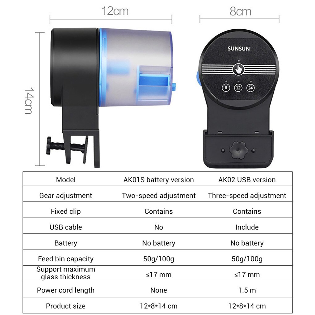 AK-01S Automatic Aquarium Fish Feeder Electronic Food Feeding Device Auto Household Smart Timing Food Dispenser