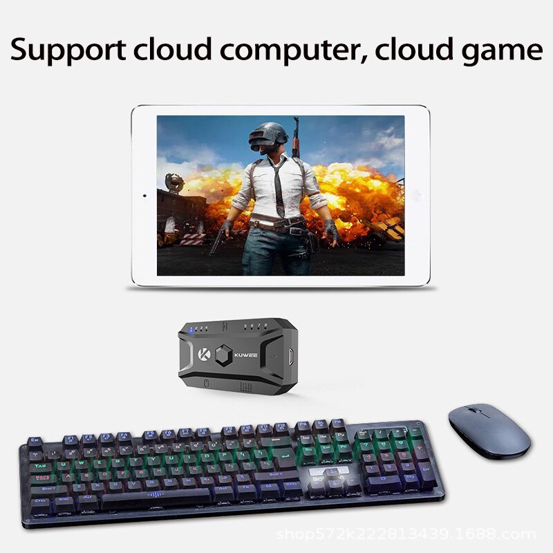 Convertidor USB para teclado y ratón, dispositivo con Bluetooth 5,0, de cable a adaptador inalámbrico, compatible con 8 dispositivos para tableta, ordenador portátil, PC, móvil, Hub USB