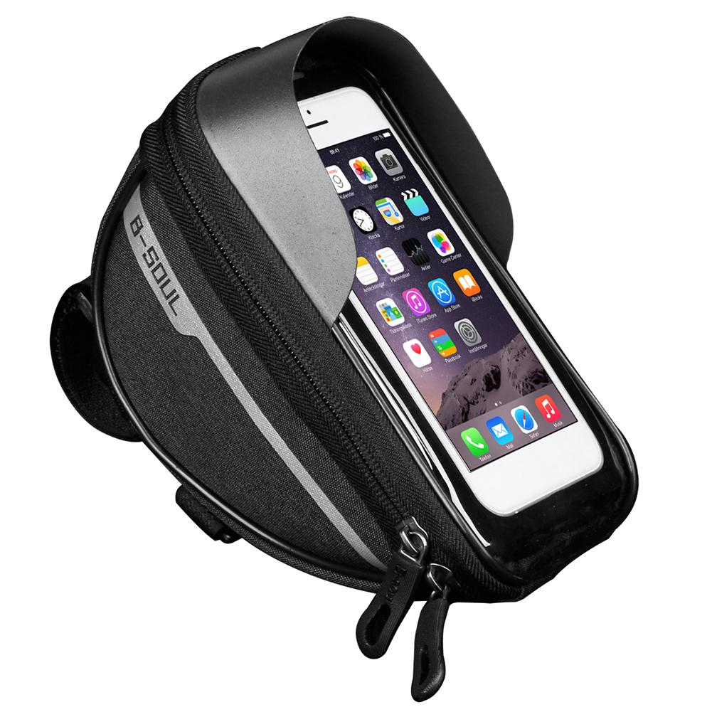 Fietsen Fiets Hoofd Buis Stuur Cell Mobiele Telefoon Bag Case Houder Case Fietstas Waterdichte Touchscreen Polyester Bike: A-Black