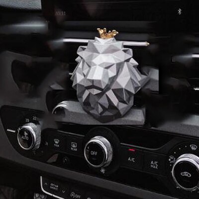 Tête de Lion forme voiture parfum voiture parfum Cool voiture désodorisant odeur voiture diffuseur évent Clip parfum recharge pour voiture: Argent