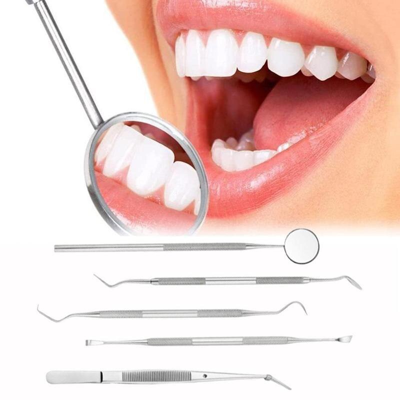 Ferramentas de aço inoxidável dentista dental espelho cabeça dupla sonda dental conjunto ferramenta limpeza do dente conjunto cuidados
