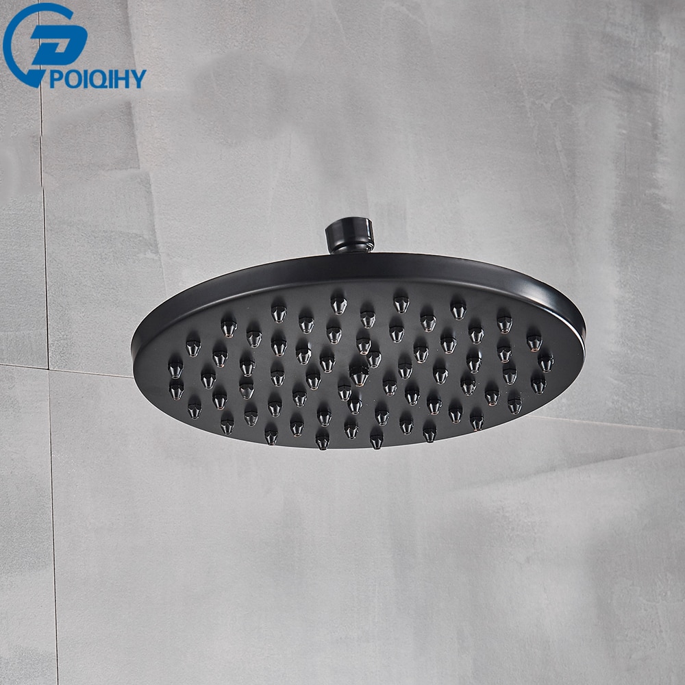 Poiqihy Messing Golden Regendouche Douchekraan Hoofd Badkamer Vervangen Regen Douchekop Antieke Messing Douchekop Accessoire: Matte Black A