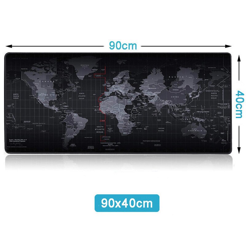 Silicone Large Mousepad Gaming Accessories Keyboard Pad Cushion XL Mouse Mat Gel World Map Print Keyboard Gel Logitech Gamer Mat: 40 x 90 cm