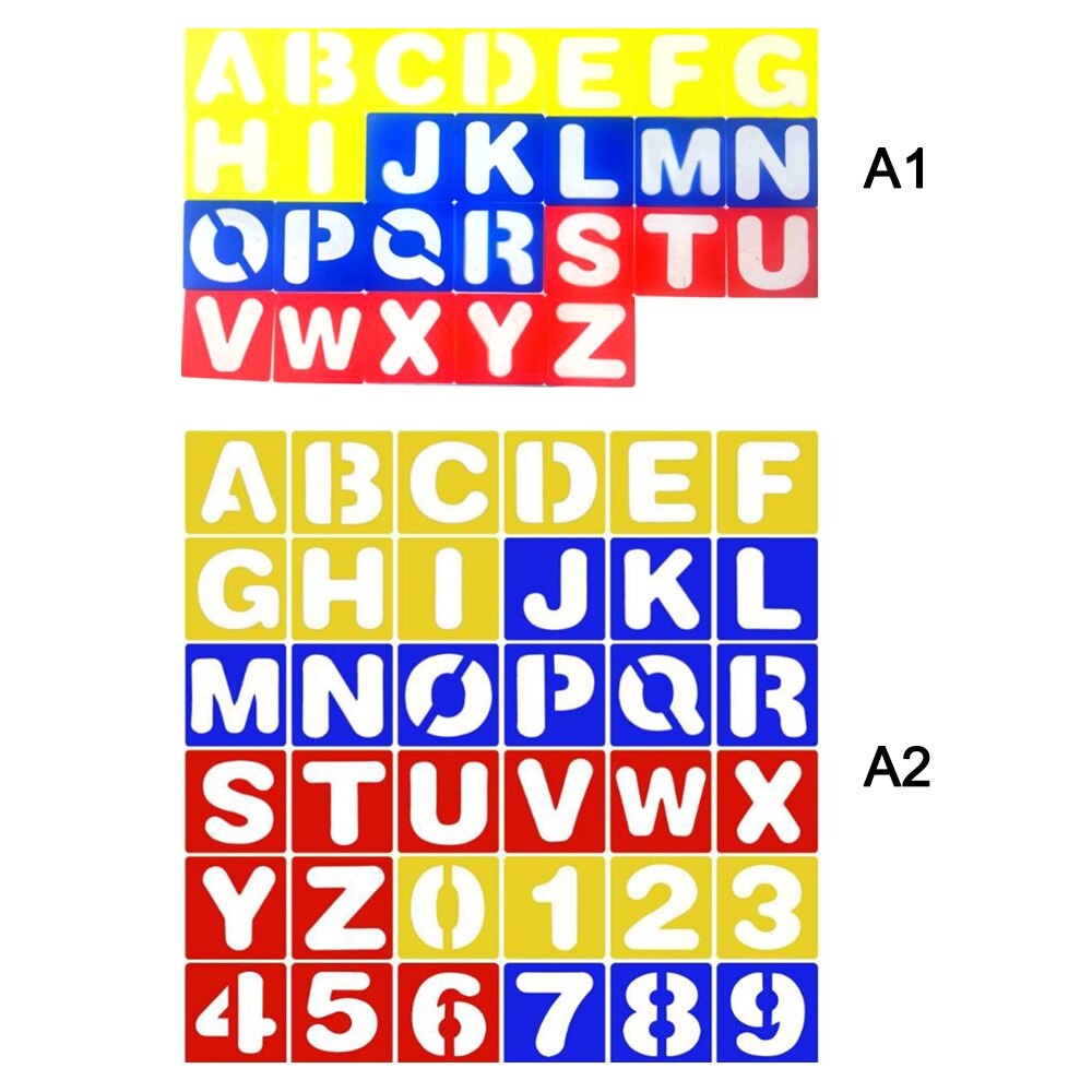 26 English Alphabet Stencil 10 Number Stencils Template Set Kids DIY Painting Learning Scrapbooking Board