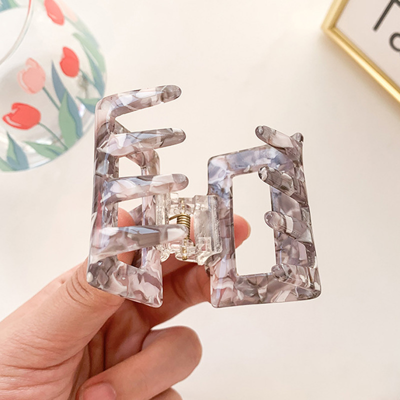 Leopard Print Hair Claws Geometric Hair Clamp Grab Hair Styling Hair Clips for Women Girls Hairpin Hair Accessories