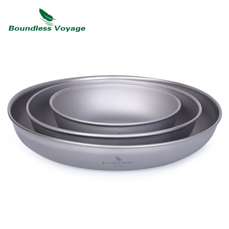 Assiette en titane Voyage sans limite, vaisselle de Camping en plein air, soucoupe, service de table, poêle Durable ultralégère pour aliments Sauce aux fruits