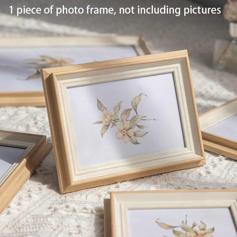 Wood Picture Frame Distressed Photo Frames Antique Wall Hanging Tabletop Display Wedding Farmhouse Home Decor Retro Family: 5 inch / WHITE