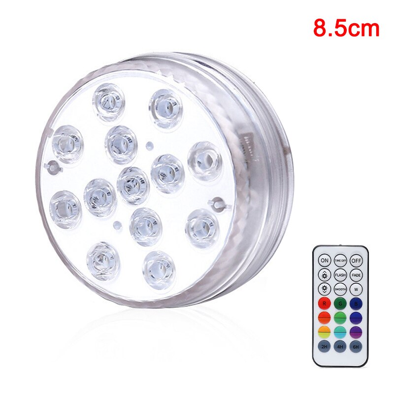 Submersible LED Bulb Underwater Light Fountain Swimming Pool Lamp Remote Control LB88: 8.5cm 21 key