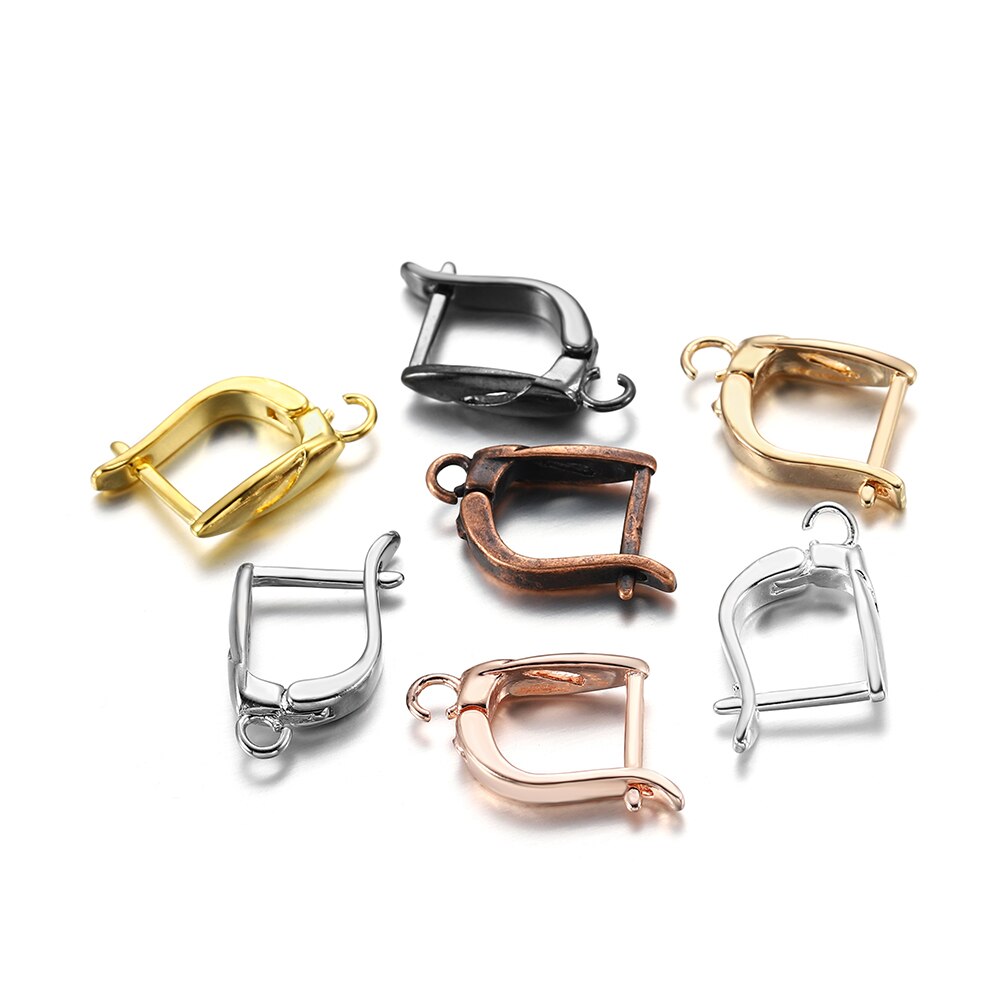 6-12Pcs/lot Brass French Earrings Hooks Clips Lever Back Open Loop Clasps For Diy Jewelry Making Findings Supplies Accessories