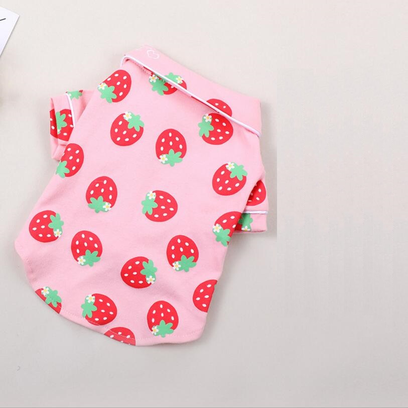 Pet Cat Clothes Mascotas Costume Halloween Soft Cute Chick Strawberry Cat Homewear Cat Coat Apparel Pet Outfit XS S M L XL: Pink Strawberry / XL