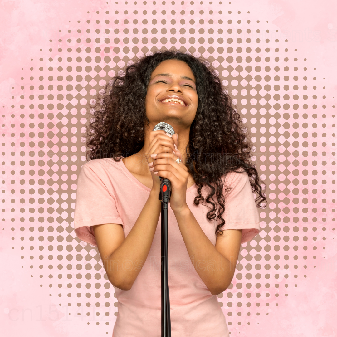 Micrófono de karaoke Bling Pink: micrófono vocal dinámico con cable XLR, cuerpo de metal, mango brillante para cantar, fiestas