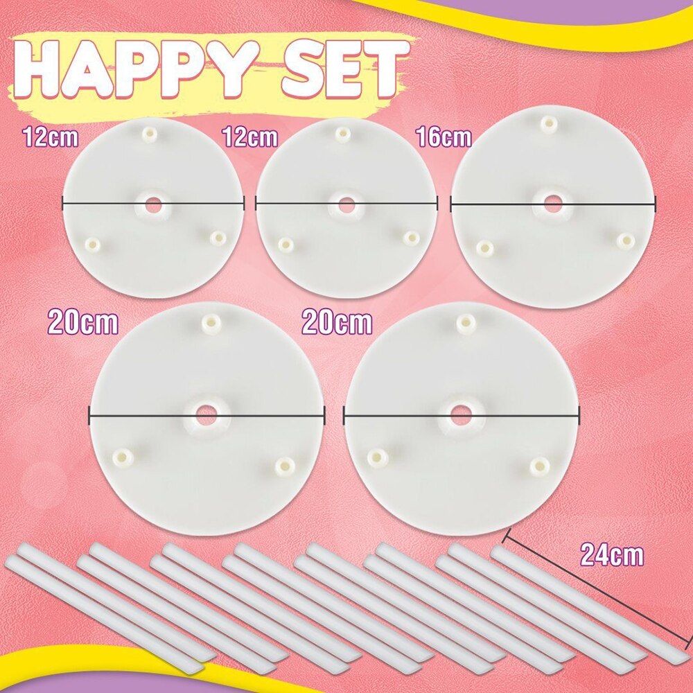 Multi-Layer Cake Support Set Round Dessert Shelf Cake Gasket Cake Support Frame Cake Stands Baking Tools Piling Brackets TP: 3