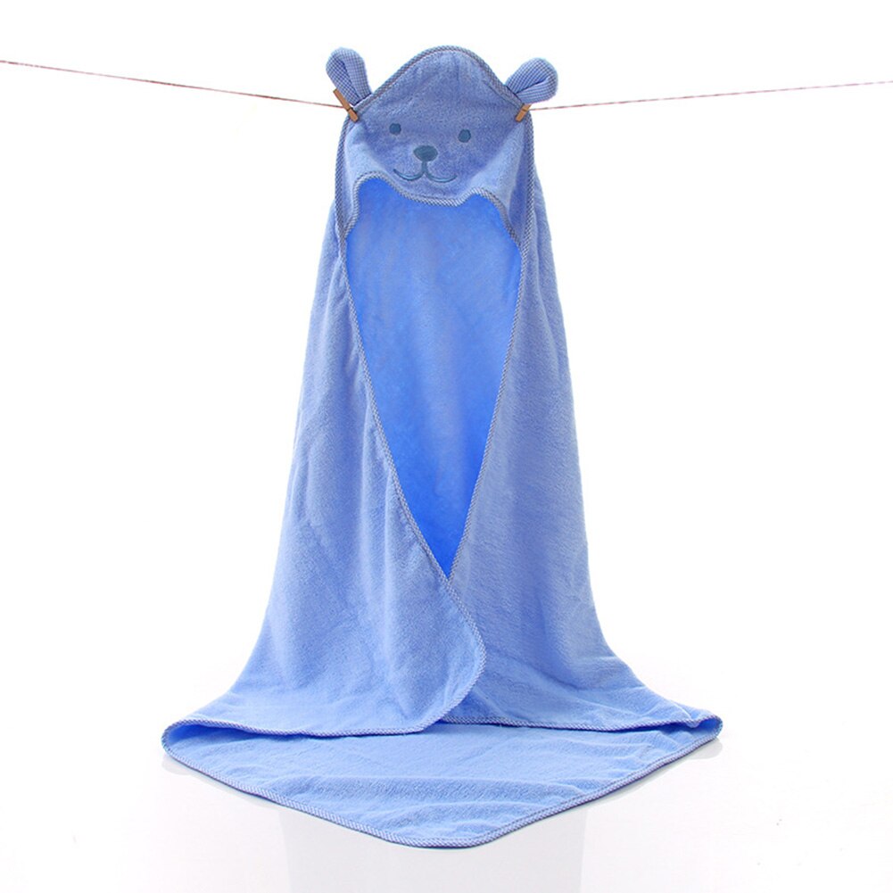 Babyhuva badhandduk med stora öron mjuk tjock bomullsbaddräkt för flickor och pojkar spädbarn bra val baby shower @ls: Blå