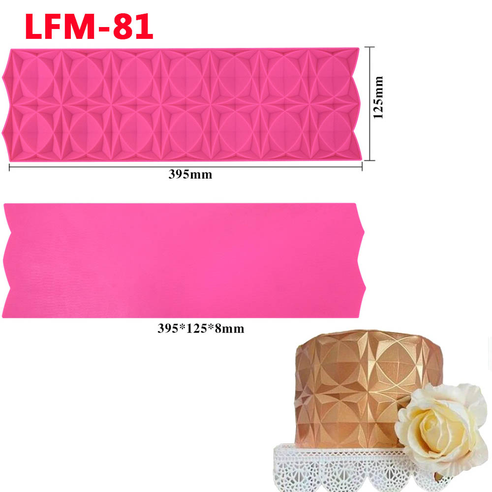 3D Origami Silicone Cake Lace Mold Fondant Moulds Cake Decorating Tool Border Decoration Lace Mold kitchen Bakeware: light yellow