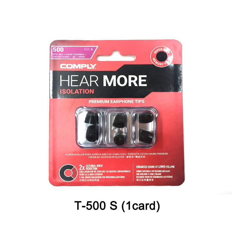 COMPLY T500 TX500 T100 T200 T600 SP SmartCore AP SmartCore Premium Earphone Foam TIPS: T-500 S (1card)