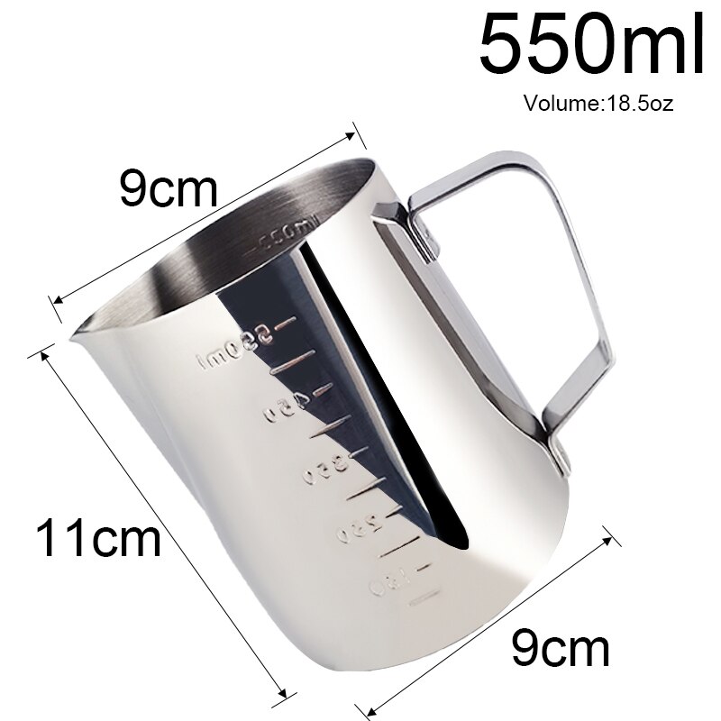 350Ml 500Ml 700Ml 1000Ml Rvs Melk Werper Geschikt Voor Koffie, latte &amp; Opschuimen Melk Koffie Pitcher Pull Bloem: 550ml