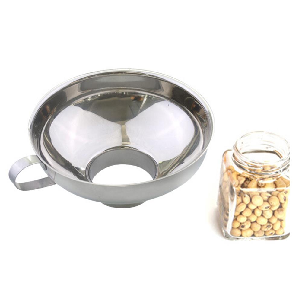 Jarra de boca ancha de acero inoxidable, embudo de botella, taza, aceite, granos de vino, tolva, herramienta de apertura de vástago ancho, permite alimentos grandes