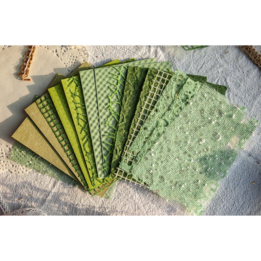 Mr. Paper 6 Style 16pcs/pack Light Retro Hollow Handbook Decorated Base Paper Blend Materials DIY Notebooks Dairy: Blue