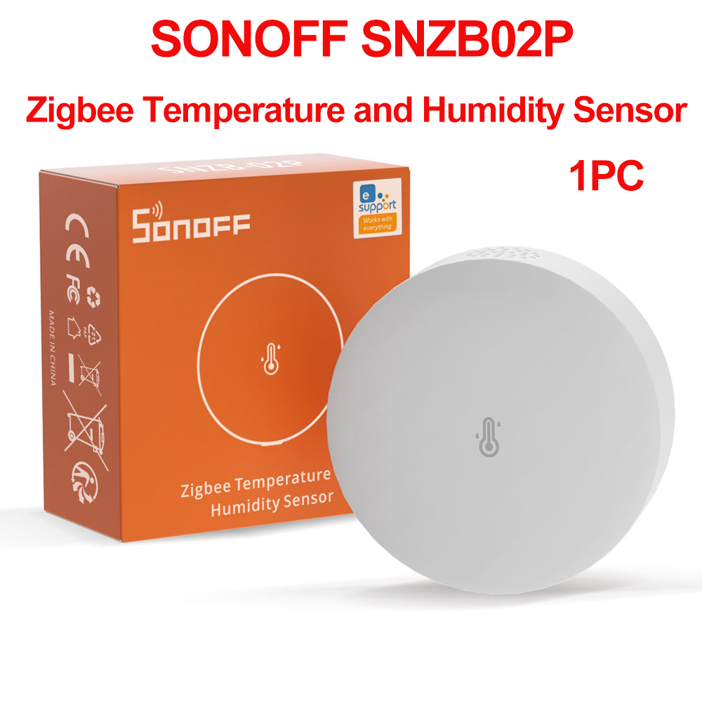 SONOFF SNZB-02P Czujnik temperatury i wilgotności Zigbee Wysoka dokładność i szybkie odświeżanie Kompatybilny z Zigbee 3.0 Komfortowy alarm eWelink: pakiet 1