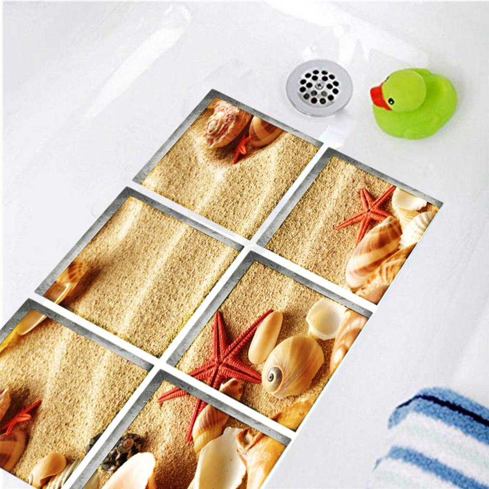 6 Pcs 3D Bad Stickers Mode Muurstickers Voor Wc Badkamer Muren
