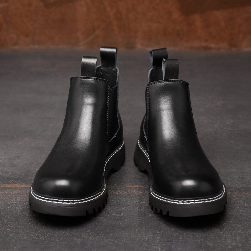 ERRFC hommes noir bottes créateur de mi-mollet Chelsea bottes pour homme sans lacet outillage chaussures grande taille 38-48 Zaopatos