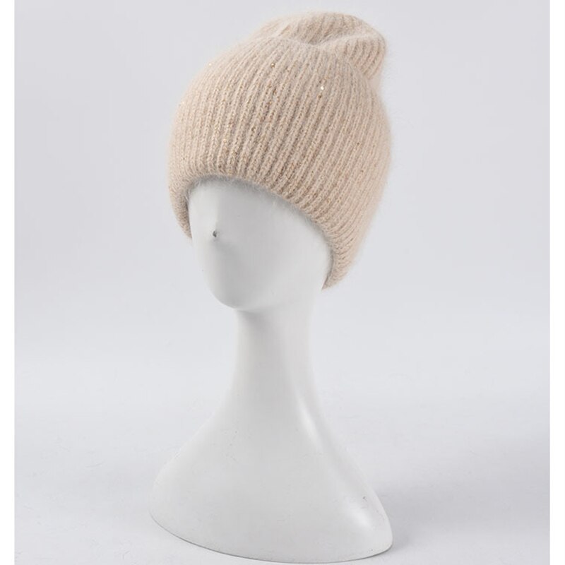 Unisex skullcap varmere luer vinter lue høstblandinger myk varm strikket lue herre dame luer gorro ski luer: Beige
