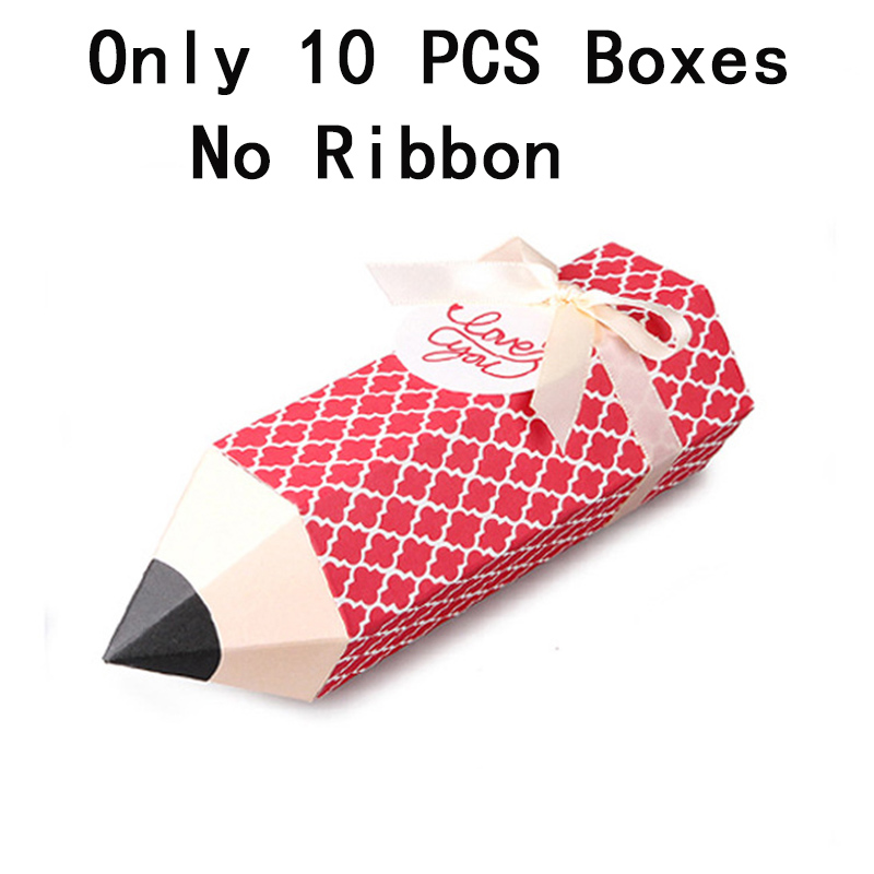 10PC Pencil Box For Candy Party Graduation Favor Boite Dragees Bonbonniere Souvenir Packaging Boxes: Red lantern pattern