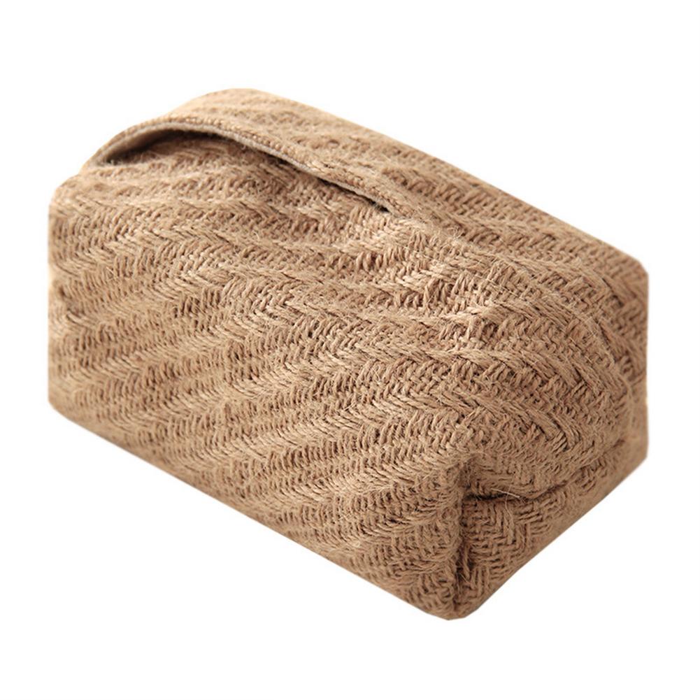 Fabric Tissue Box Simple Cotton Cloth Tissue Pumping Box Japanese-Style Jute Tissue Case Napkin Holder Organizer For Home Decor: Coarse Jute