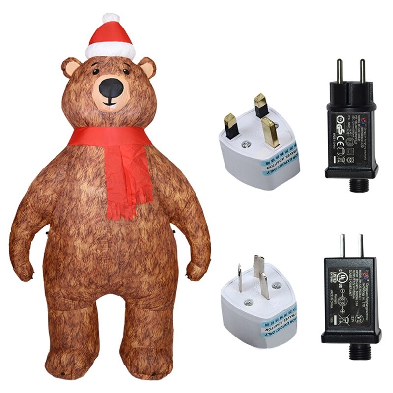 2.1m oppustelig bjørn model ledet luftblæser udendørs have legetøj jul fest ornament dekoration
