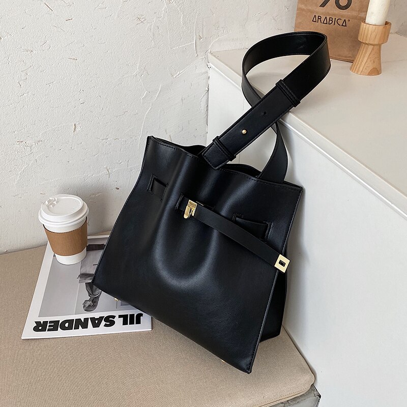 High-end stijl grote capaciteit tote bag voor vrouwen effen kleur koreaanse all-match crossbody schoudertassen 9 xb 7