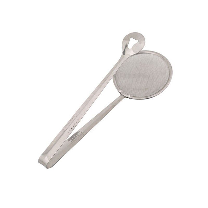 Acier inoxydable pince alimentaire Snack friteuse passoire BBQ Buffet servant des pinces France frite friture maille passoire filtre huile égouttoir