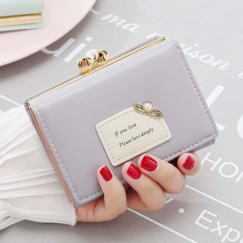 Stad Licht Brand Vrouwen Portefeuilles Vrouwelijke Korte Mode Drievoudige Portemonnee Eenvoudige Student Clutch