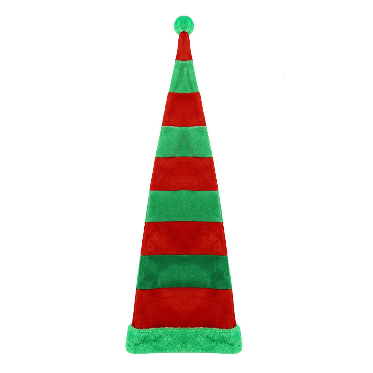 60x90cm Elf Hat Christmas Hat Adult Novelty Funny Long Bendable Striped Felt Plush Santa Claus Clown Elf Cap Xmas Party Supplies