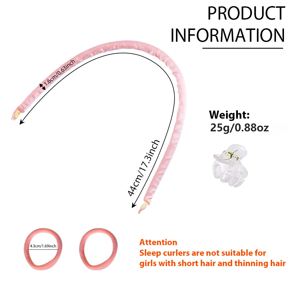 Varilla rizadora sin calor, diadema, rizadores de pelo suaves, rodillos para el cabello sin calor, rizos perezosos para dormir durante la noche, varillas flexibles, herramientas de peinado