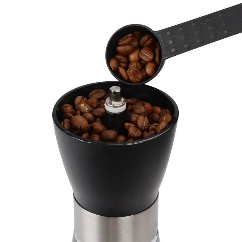 Eleg-manuel kaffekværn, keramisk kaffemølle, justerbar maling, glaskrukke, bygget til at holde, top bedømt