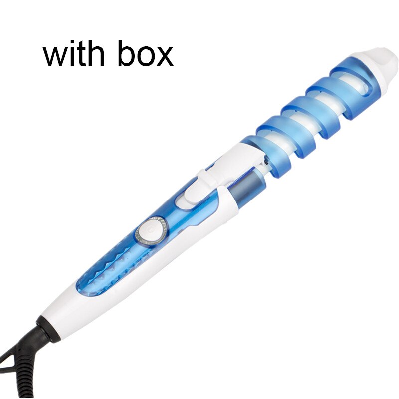 Hair Curler Spiral Curling Iron Electric Curlers Machine Hair Straightener Curling Wand Hair Iron Styling Tools: Blue with box / AU