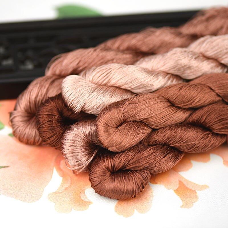 silk embroidery thread / 100% silk thread /hand embroidery embroider cross stitch/pine nut brown