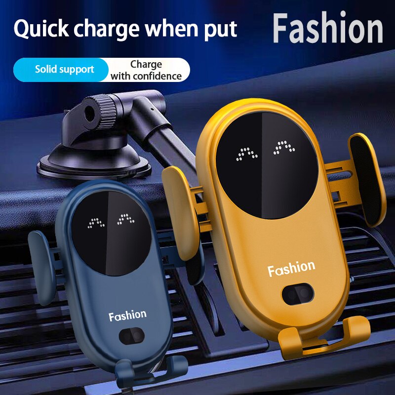 Qi 10W Wireless Car Charger Led Licht Magnetische Mount Houder Voor Mobiele Telefoon Accessoires Auto Automatische Infrarood Beugel