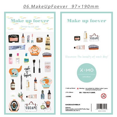 6 ontwerp mijn reis keuken kaart make-up papier sticker scrapbooking cartoon stijl planner boek decoratie: Voor altijd goedmaken