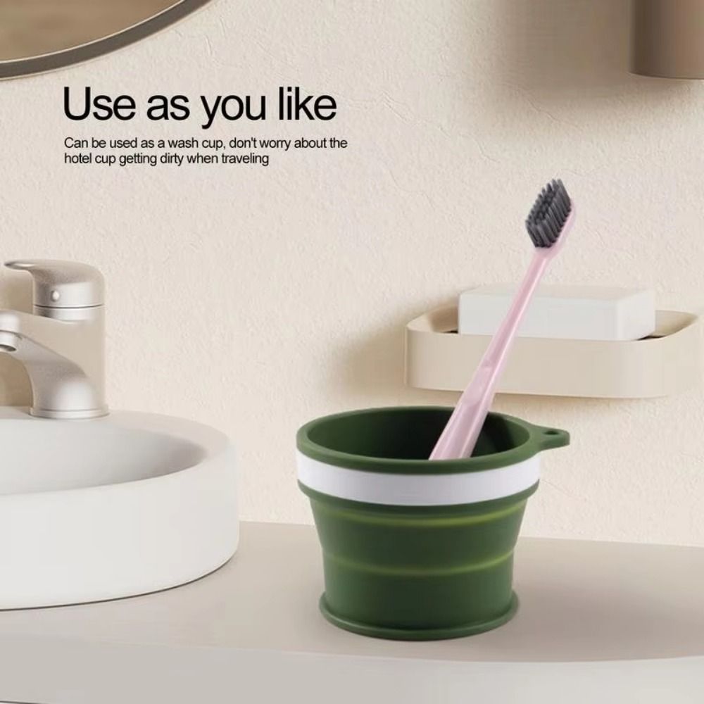 Bärbar hopfällbar resemugg läckagesäker expanderbar silikonmugg platsbesparande värmebeständig infällbar campingmugg