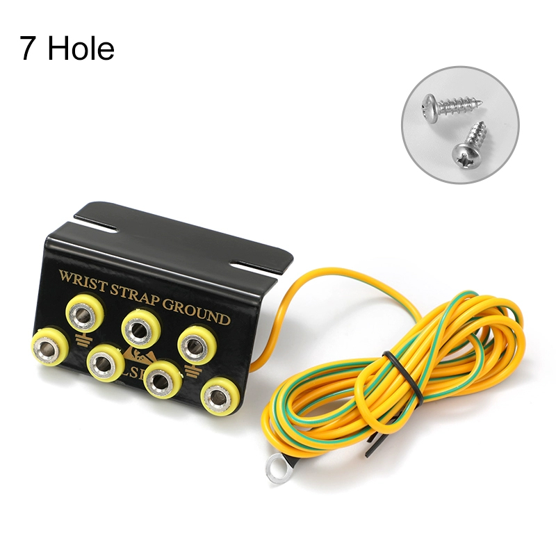 Anti Static ESD Ground Socket L Shaped 2/3/4/5/7 Hole Banana Plug AntiStatic Wrist Strap Wire Electrostatic Cable: Blue