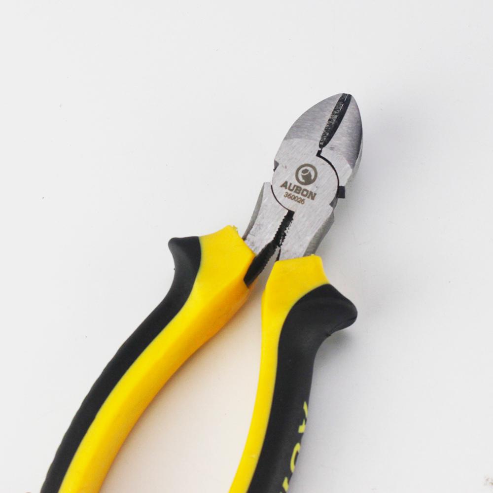 AUBON 6" Diagonal Cutter Round Jaw Micro Beading Pliers Wire Nipper Leaf Spring * 1pc