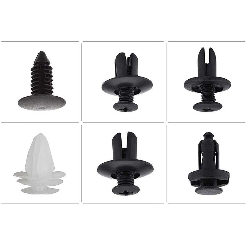 6 tamaño 100 Uds Auto Clip de sujeción mixto cuerpo del coche Push retenedor Pin remache parachoques puerta ajuste Panel retenedor Kit de fijación