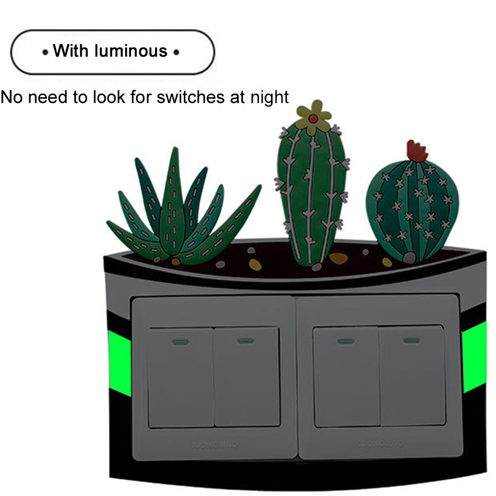 Home Decor Washable Odorless Bedroom Switch Sticker Easy Install Living Room With Noctilucence Electrical Outlet Cover Wall Art