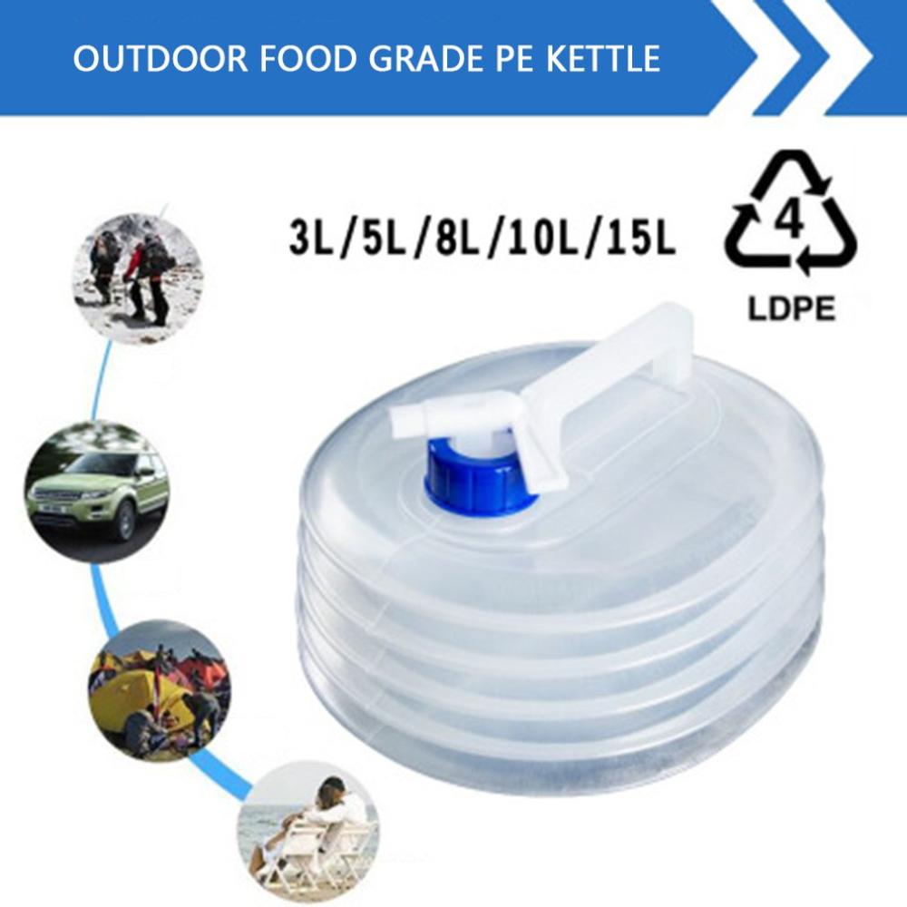 15L draussen Faltbare Faltbare Wasser Taschen Container Camping Wandern Tragbare Überleben Wasser Lagerung Träger Tasche