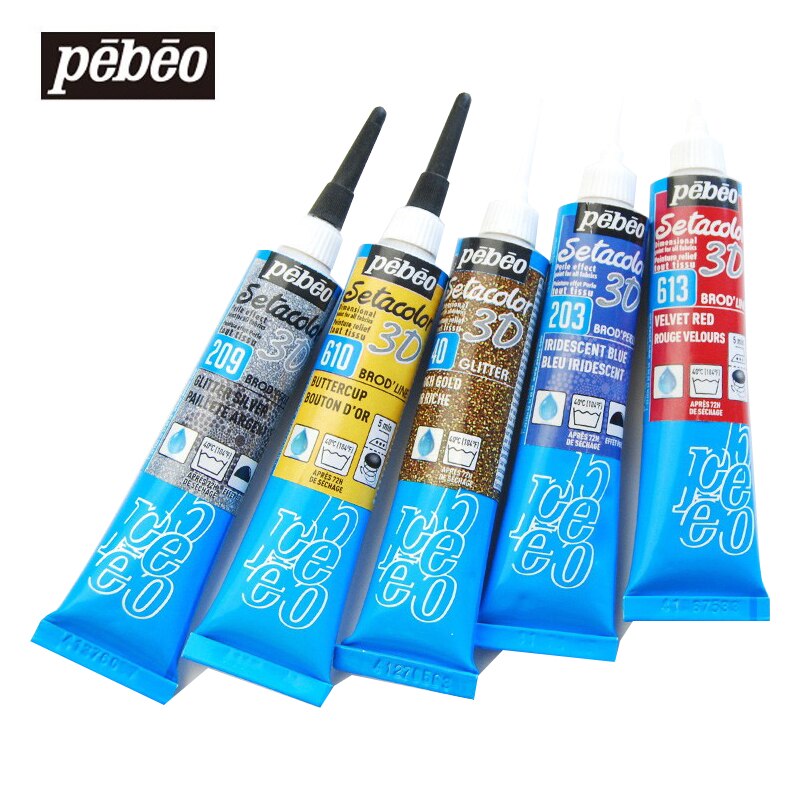 Pebeo 3D fabric paint phosphor Acrylic Paint Set For Painting Textile Clothing Glass Ceramic Graffiti Wood Art For Kids Adults