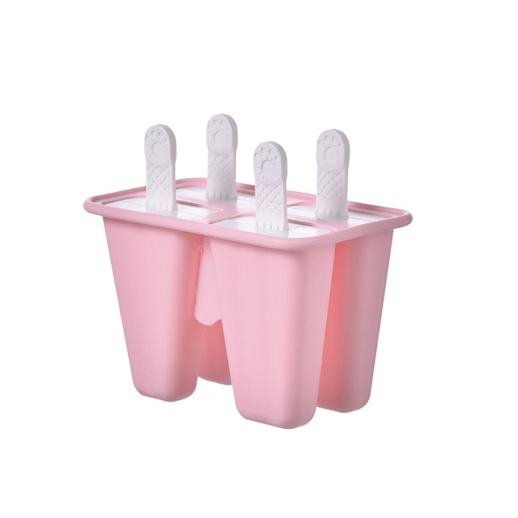 Quatro grade molde de gelo criativo diy verão 20 ml silicone 4 buraco picolé molde moldes de gelo clássico bandejas moldes reutilizáveis: 3